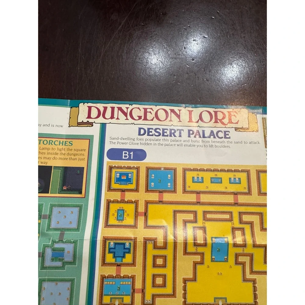 Vintage 1992 Legend of Zelda A Link to the Past SNES Map Overworld Dungeon Lore